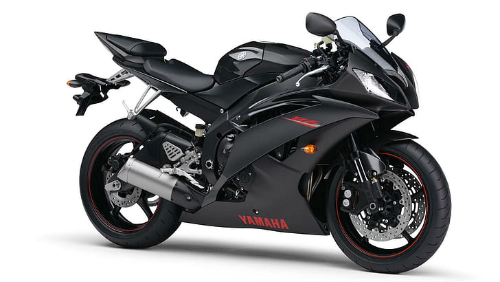 Yamaha R6 Black, black, yamaha, bikes and motorcycles, HD wallpaper
