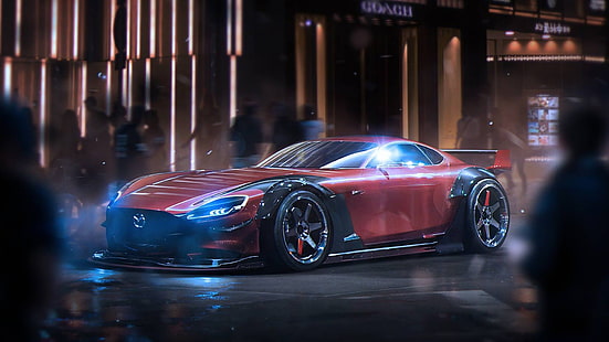 Mazda RX-Vision Konzept Supersportwagen, Red Mazd RX, Mazda, Konzept, Supersportwagen, HD-Hintergrundbild HD wallpaper