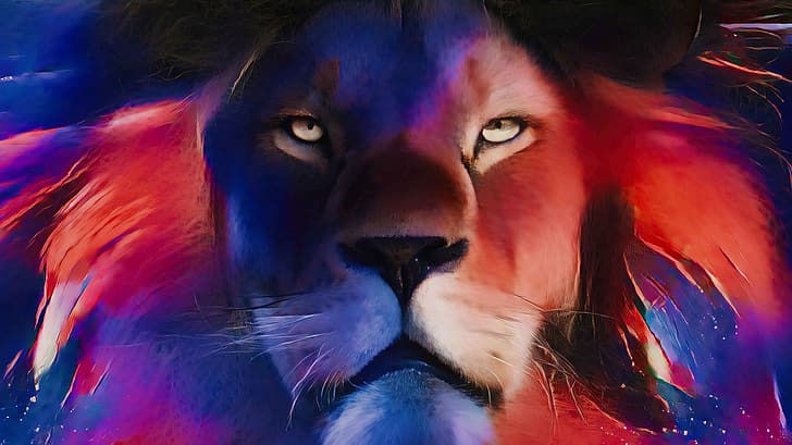 Lion, dar0z, animals, style transfer, artificial intelligence, colorful, HD  wallpaper | Wallpaperbetter