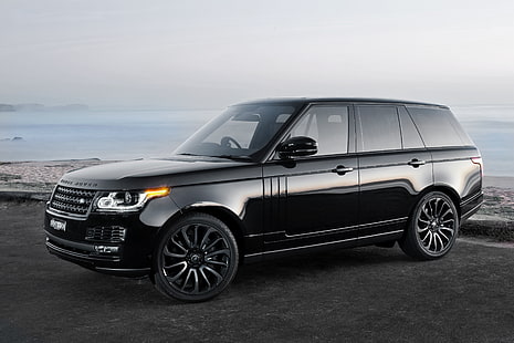 черный внедорожник, Land Rover, Range Rover, Vogue, VOG, HD обои HD wallpaper