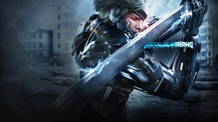 Poster in metallo Gear Rising, Ninja, Metal Gear, Cyborg, Raiden, Rising, Metal Gear Rising: Revengeance, Sfondo HD