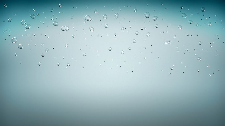 water drops, abstract, cyan, blue background, simple, artwork, digital art, simple background, HD wallpaper