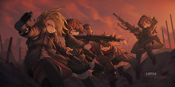 Anime, Anime Girls, Waffe, Pistole, HD-Hintergrundbild