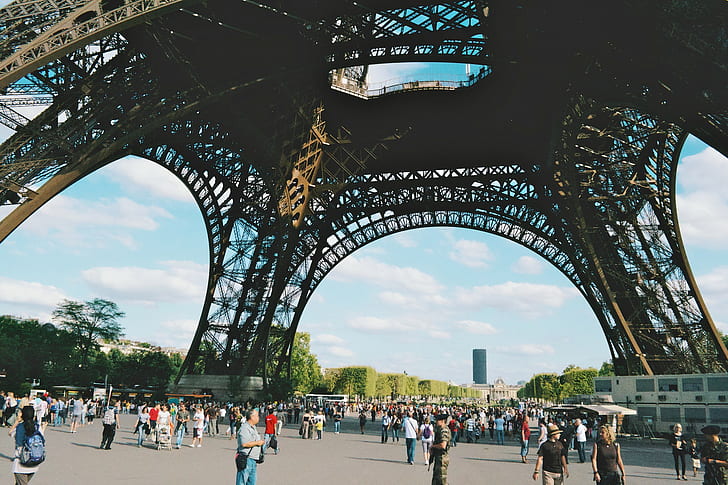 Eiffeltornet, Paris, människor, Paris, Eiffeltornet, människor, Frankrike, turister, HD tapet