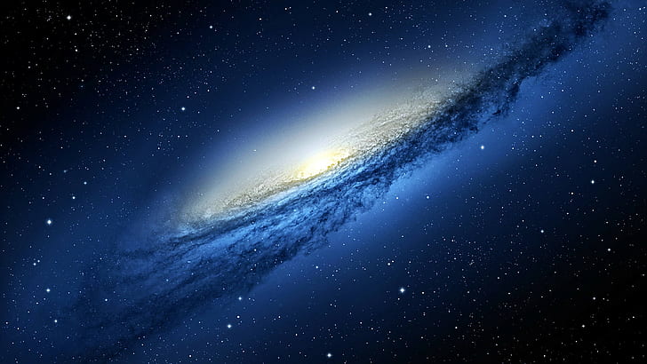 spazio, arte spaziale, galassia, NGC 3190, stelle, arte digitale, Sfondo HD