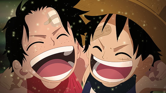 Illustration de personnage anime One Piece, Anime, One Piece, Singe D. Luffy, Portgas D. Ace, Fond d'écran HD HD wallpaper