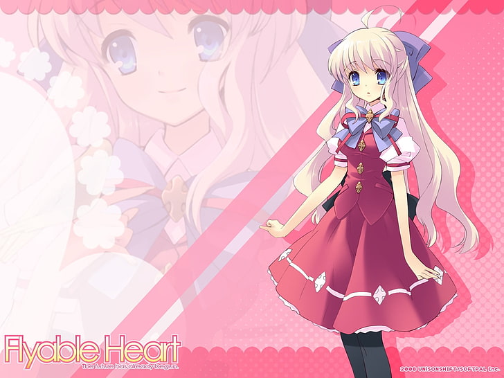 Flyable Heart illustration, itou noiji, flyable heart, minase sakurako, girl, blonde, blue eyes, HD wallpaper