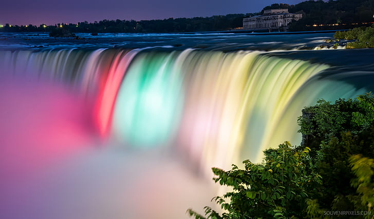Vibrant, Kanada, Air Terjun Niagara, Berwarna-warni, 5K, Wallpaper HD