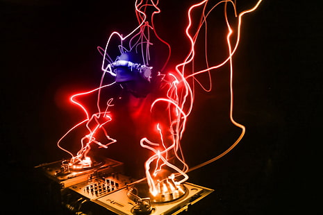 сребърен DJ миксер контролер, музика, произведения на изкуството, грамофони, HD тапет HD wallpaper