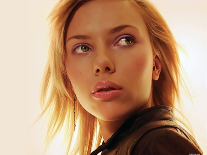 Scarlett Johansson, rosto, retrato, mulheres, atriz, celebridade, HD papel de parede HD wallpaper