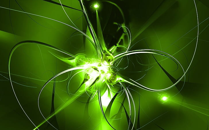 Plexus, Grün, Linien, HD-Hintergrundbild