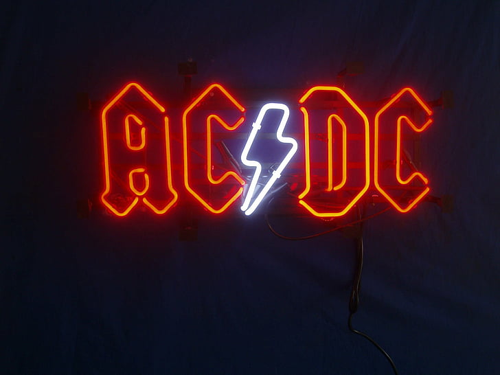 Groupe (Musique), AC / DC, Néon, enseigne au néon, Photographie, Enseigne, Fond d'écran HD