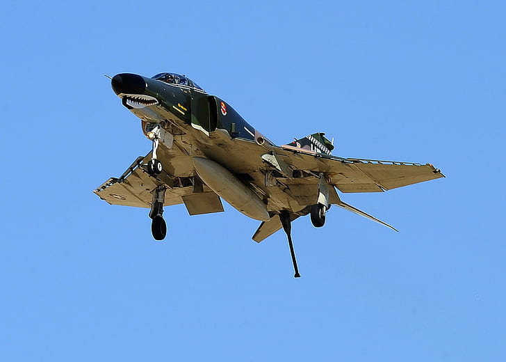 Zielübung, schwarz-grauer Kampfflugzeug-, Ziel-, Phantom-, Aufklärungs-, Kampfflugzeug-, Flugzeug-Flugzeuge, HD-Hintergrundbild