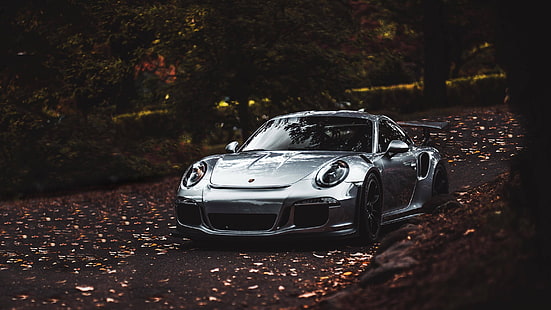 Porsche, Porsche 911 GT3, Carro, Porsche 911, Porsche 911 GT3 RS, Carro Prateado, Carro Esporte, Veículo, HD papel de parede HD wallpaper