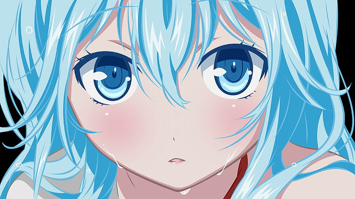 Денпа Онна To Seishun Otoko, Touwa Erio, аниме девушки, голубые глаза, голубой, HD обои