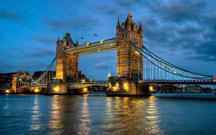 Inghilterra, paesaggio, architettura, natura, Tower Bridge, Regno Unito, Sfondo HD