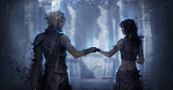 Final Fantasy, Final Fantasy VII, Cloud Strife, Tifa Lockhart, HD wallpaper HD wallpaper