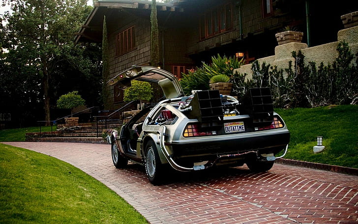 Back to the Future DeLorean DMC HD, รถยนต์, สู่อนาคต, ย้อนกลับ, dmc, delorean, วอลล์เปเปอร์ HD
