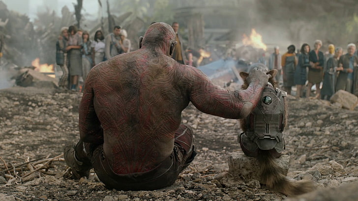 Film, Guardians of the Galaxy, Dave Bautista, Drax The Destroyer, Rocket Raccoon, HD tapet