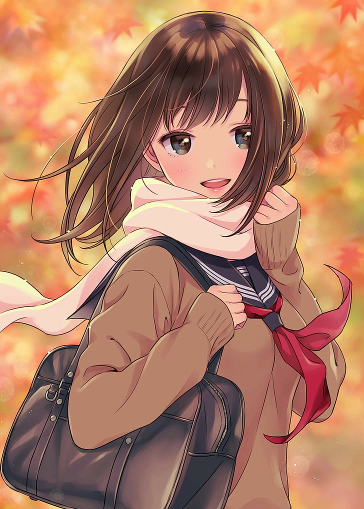 Anime, Anime Girls, Pullover, kurze Haare, HD-Hintergrundbild, Handy-Hintergrundbild