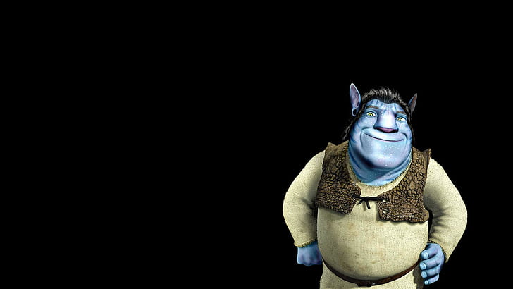 Shrek azul, personaje de dibujos animados, dibujos animados, 1920x1080, shrek, obras soñadas, Fondo de pantalla HD
