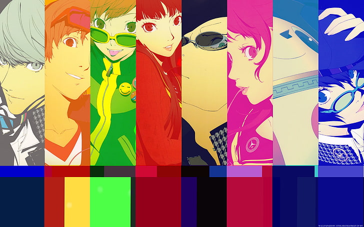 groupe de personnages de dessins animés, Persona 4, anime, filles anime, jeux vidéo, collage, Fond d'écran HD