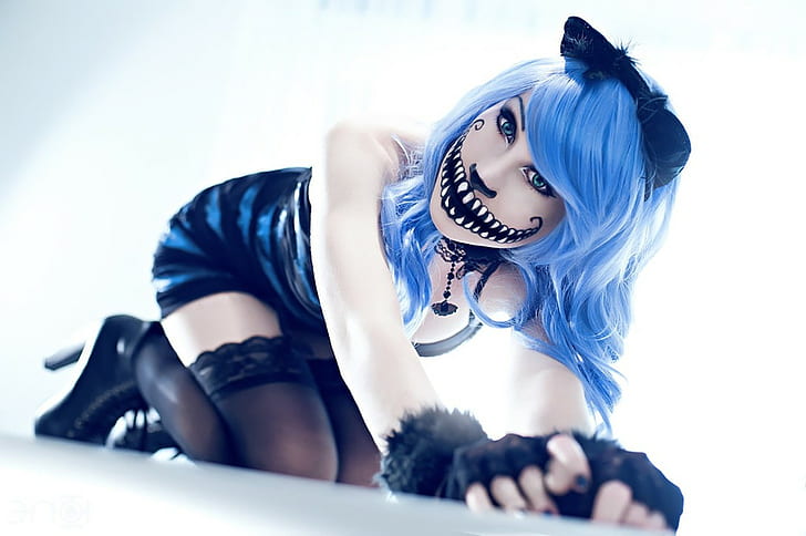Alice In Wonderland, catwoman, Cheshire Cat, cosplay, Mary Eve Gregoire, HD wallpaper