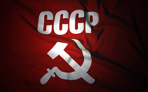 赤いCCCPフラグ、フラグ、ソ連邦、ロシア、鎌、 HDデスクトップの壁紙 HD wallpaper