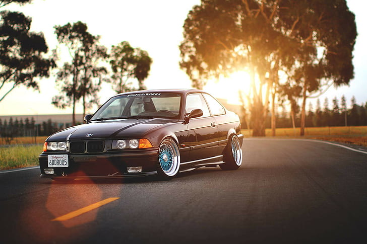 BMW E36 Coupe BBS, czarne coupe, bmw, Е36, coupe, bbs, Tapety HD