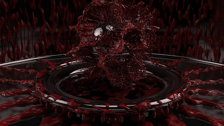 Spritzer, rot, Splatter, 3D Zusammenfassung, detailliert, rendern, flüssig, HD-Hintergrundbild