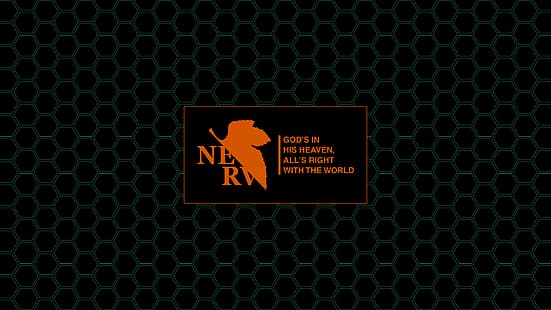 Neon Genesis Evangelion, Nerv, logotipo ficticio, hexágono, Fondo de pantalla HD HD wallpaper