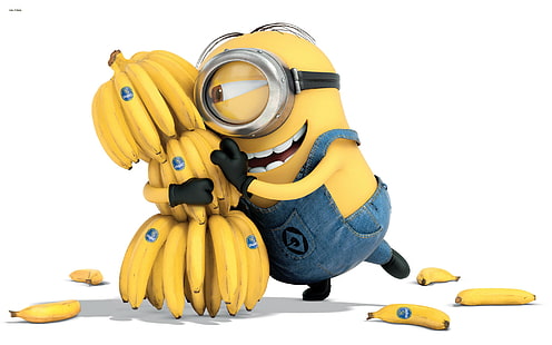 banana, servi, cartoni animati, Sfondo HD HD wallpaper