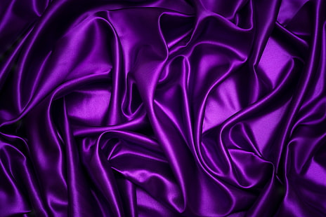 copertina in seta viola, viola, sfondo, seta, tessuto, pieghe, trama, Sfondo HD HD wallpaper