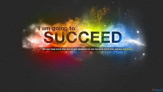 I Am Going to Succeed ilustrasi, kutipan, warna-warni, motivasi, Wallpaper HD HD wallpaper