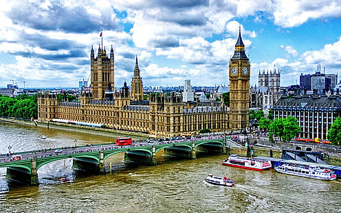 Westminster Bridge London, Palace of Westminster, Big Ben, London, Westminster Bridge, HD wallpaper HD wallpaper