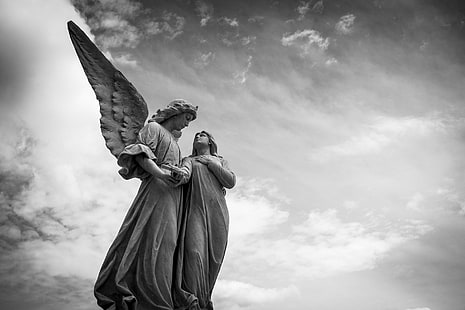 angelo, cimitero, figura, gotico, amore, marmo, pace, scultura, Sfondo HD HD wallpaper
