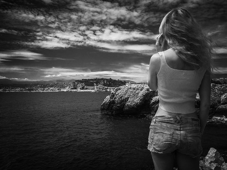 alpine, beautiful, beauty, black white, black and white, blonde hair, cannes, celebrate, city, clouds, fashion, fig, france, good mood, hair, heat, holiday, legs, lighthouse, long hair, monaco, mountains, move, nature, HD wallpaper