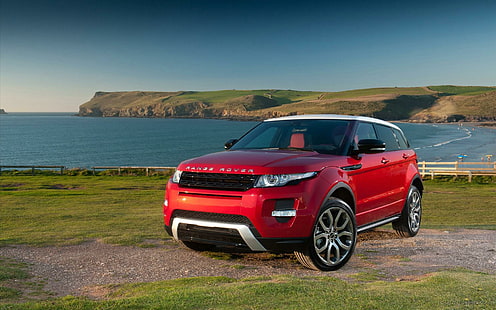 Range Rover Evoque 2 2012, rojo range rover suv, rover, range, 2012, evoque, autos, land rover, Fondo de pantalla HD HD wallpaper