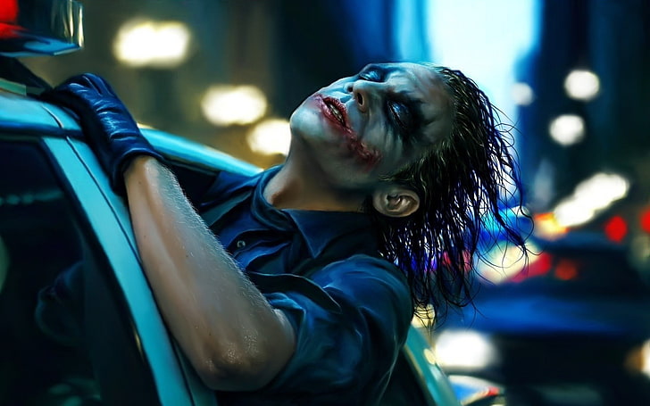 Joker, Heath Ledger, artwork, HD wallpaper