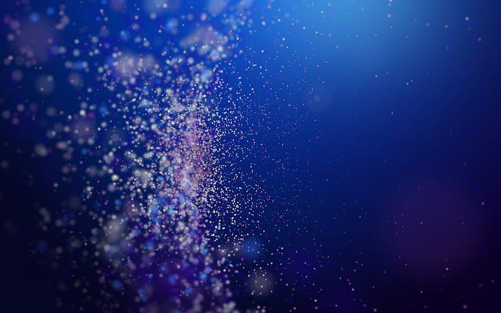 Impressionante, partículas, azul, estrelas durante a ilustração noturna, impressionante, partículas, azul, HD papel de parede