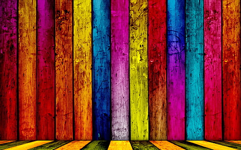 Colorful Colors Wooden, colors, colorful, wooden, 3d and abstract, HD wallpaper HD wallpaper