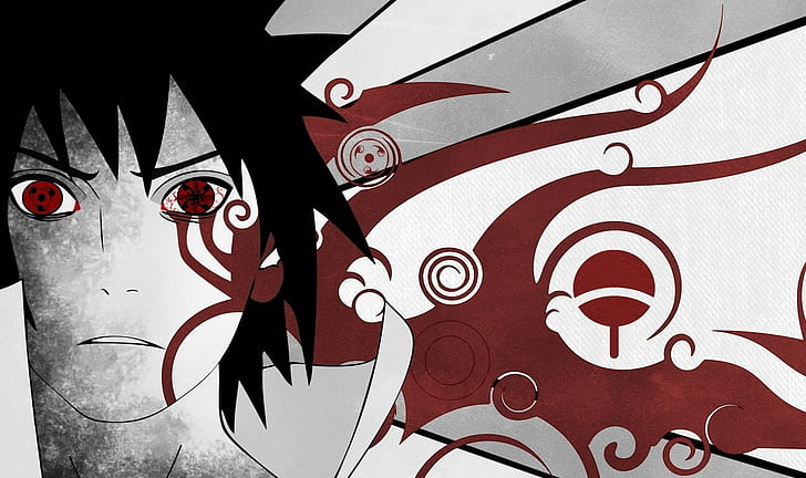 eternal mangekyou sharingan sharingan uchiha sasuke selective coloring naruto shippuuden, HD wallpaper