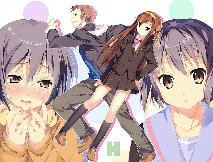Anime, The Disappearance of Nagato Yuki-chan, Haruhi Suzumiya, Kyon (Haruhi), Yuki Nagato, Tapety HD