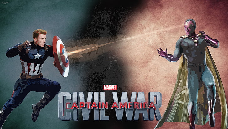 Marvel Comics, The Vision, Captain America: Civil War, Civil War (comics), Captain America, Fond d'écran HD