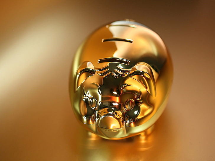 Sparschwein, Souvenirs, Gold, Schwein, HD-Hintergrundbild
