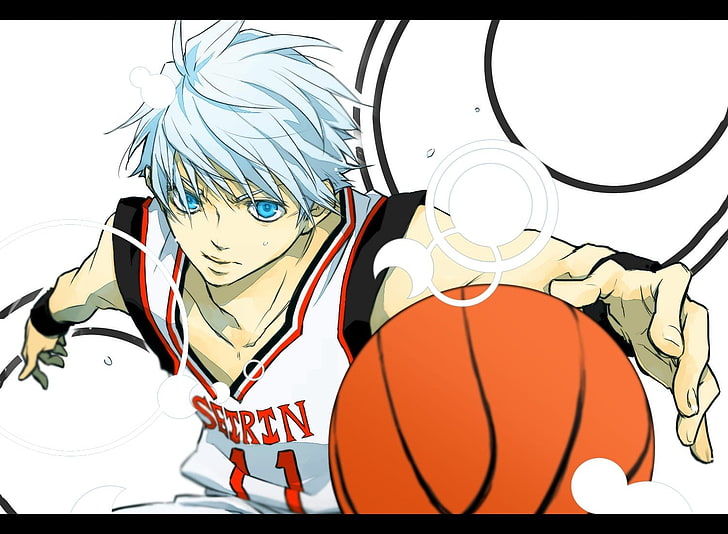 anime, basket, basketball, blue, boys, eyes, hair, kuroko, tetsuya, HD wallpaper