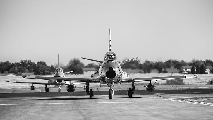 fighter, the airfield, jet, Sabre, F-86, HD wallpaper