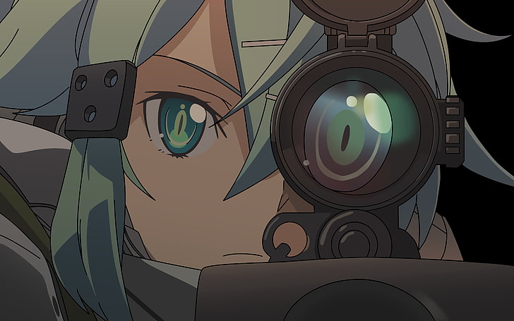 svärdkonst online asada shino sniper rifle ögon anime, HD tapet