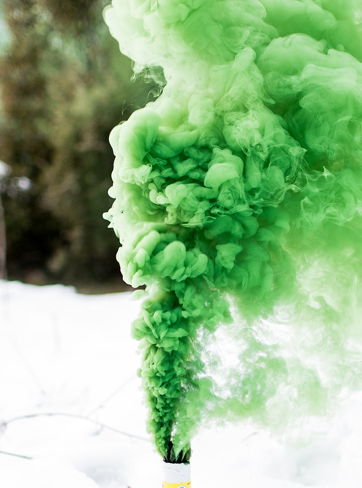green smoke, smoke, green, colored smoke, HD wallpaper