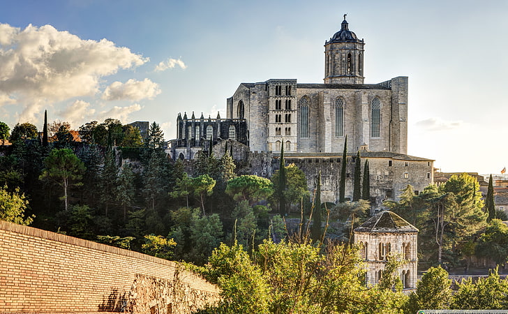 Cathédrale de Gérone Catalogne, Europe, Espagne, Fond d'écran HD